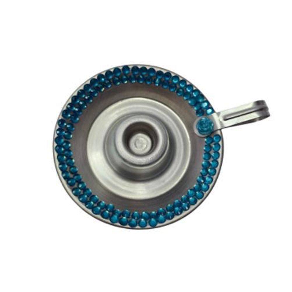 Suporte Castiçal Vela Palito Decorado Azul Alumínio 8,5 Cm