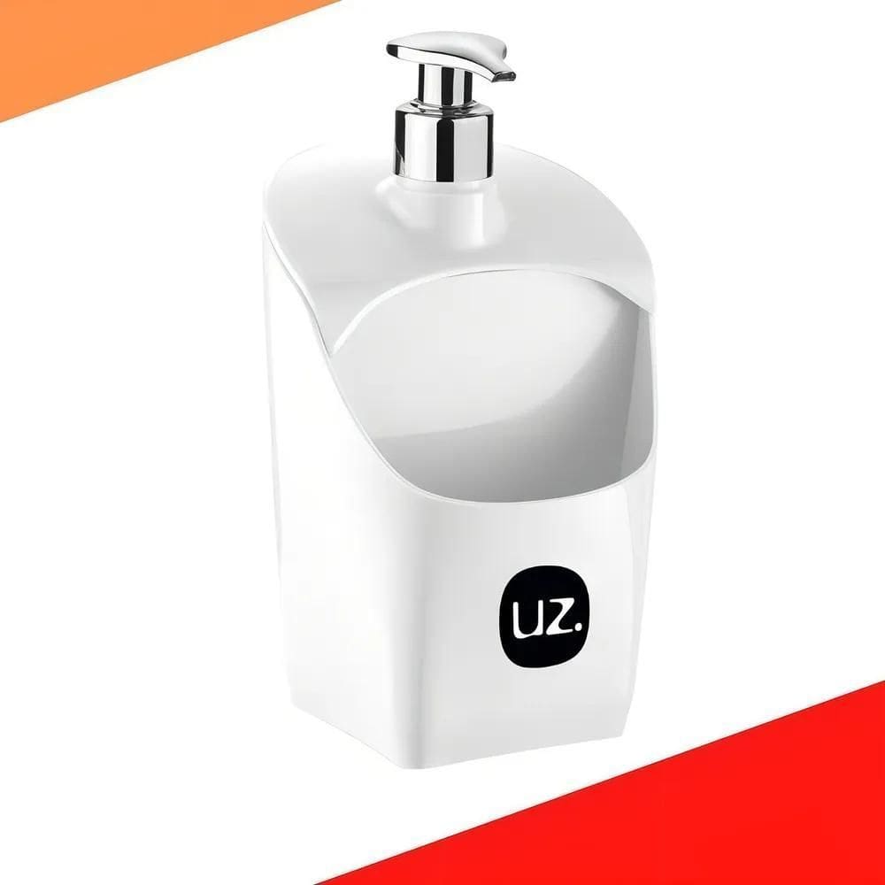 2X Dispenser Para Detergente E Bucha Branco Cromado Uz