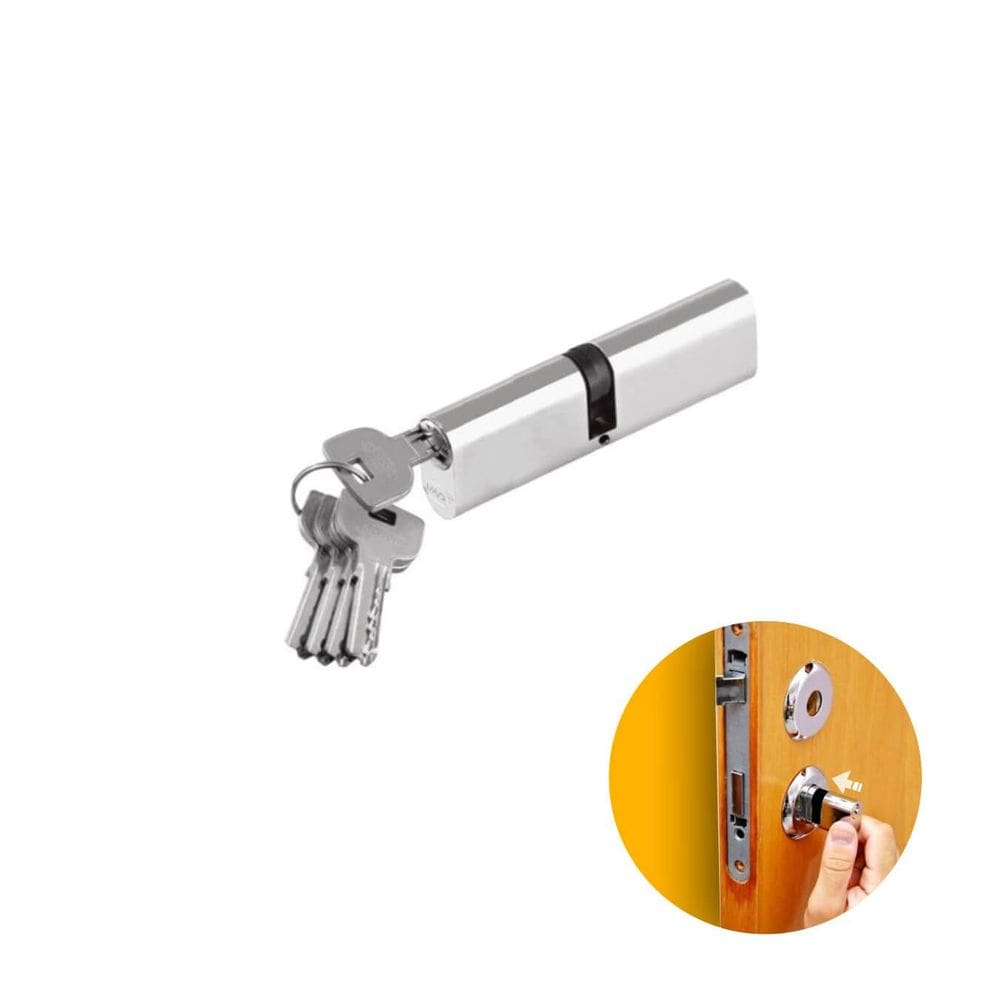 Cilindro Fechadura Imab Latão 125mm 5 Chaves Cromado