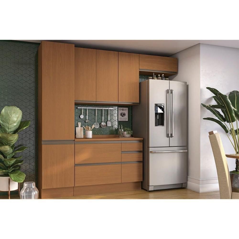 Kit Cozinha Modulada 5 Peças Maxxi (2aéreos+1balcão+1paneleiro+1complemento) C5p117 Canela - Kappesberg