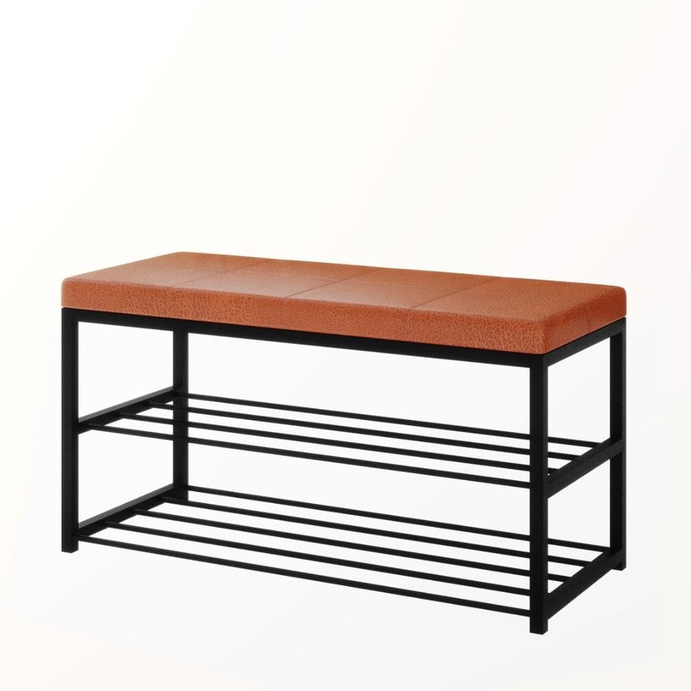 Sapateira Banco Estofado Assento Organizador Prateleiras