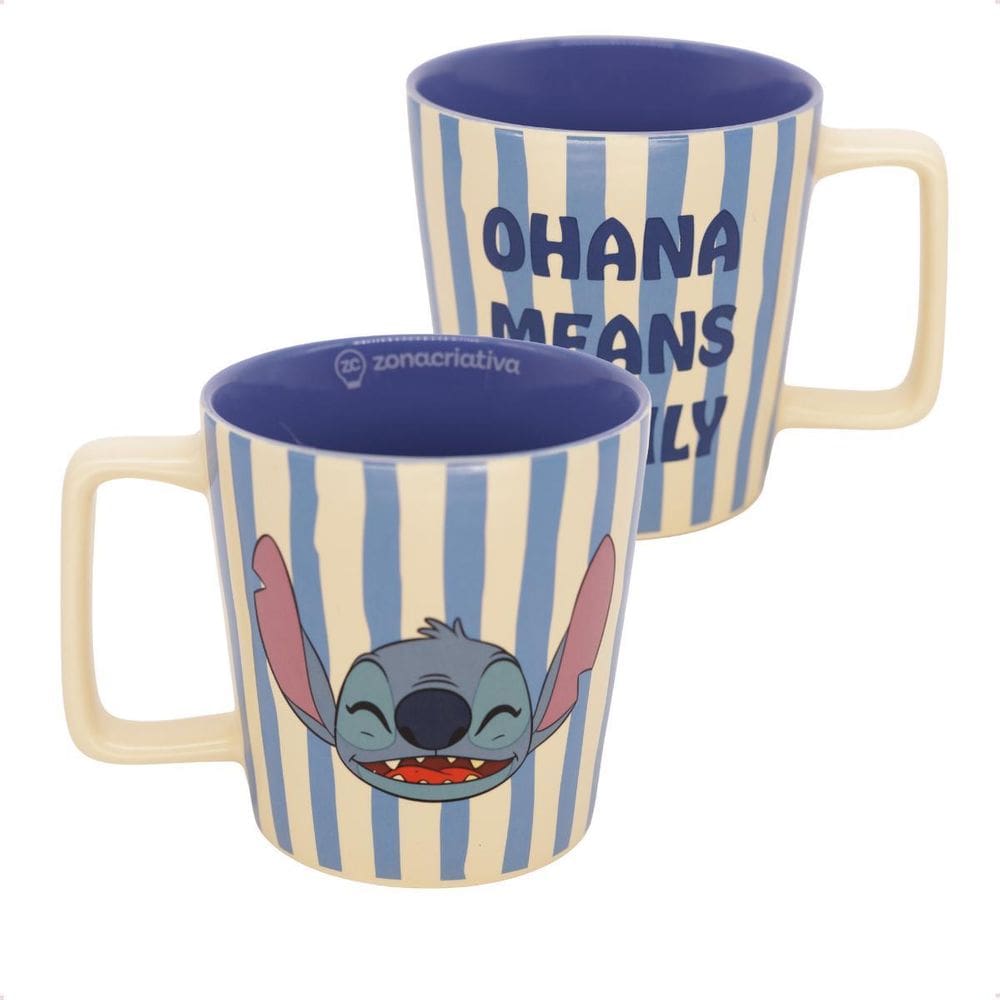 Caneca Buck Stitch Listrado Disney 400Ml