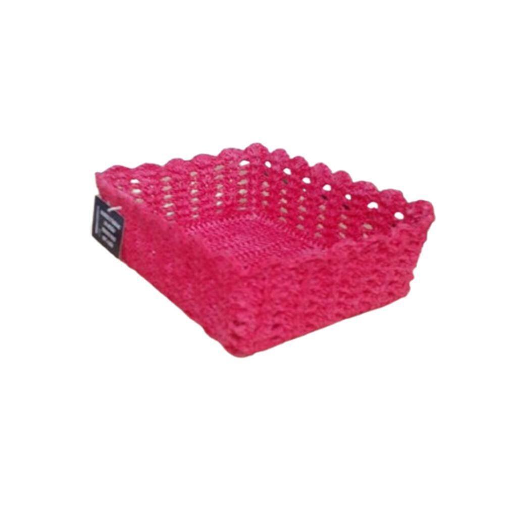 Cesto Organizador Croche Retangular 26 X 18Cm Cor A Escolher