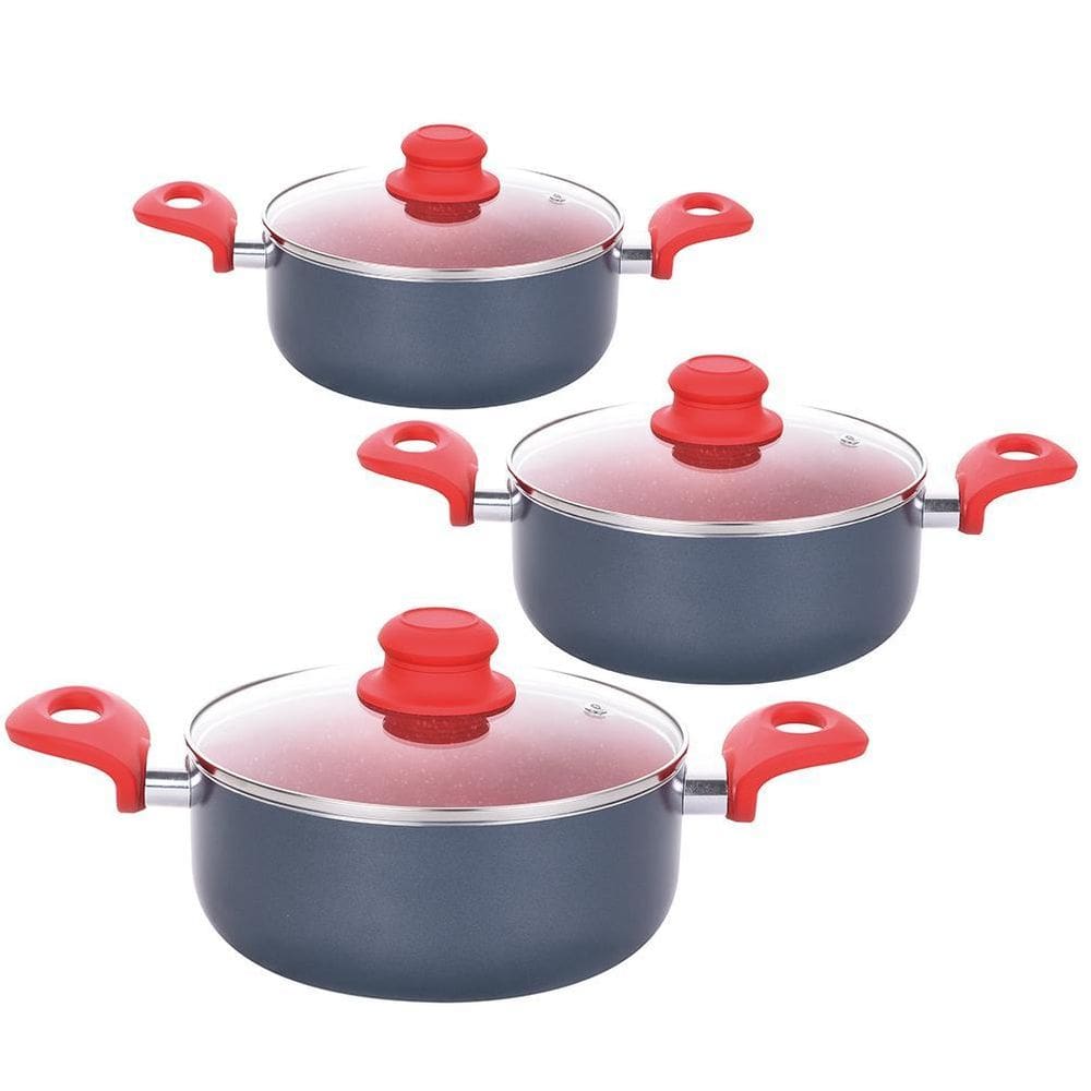 Kit 3 Caçarola Revestimento Cerâmico Onix 1.8Mm 20/22/24Cm