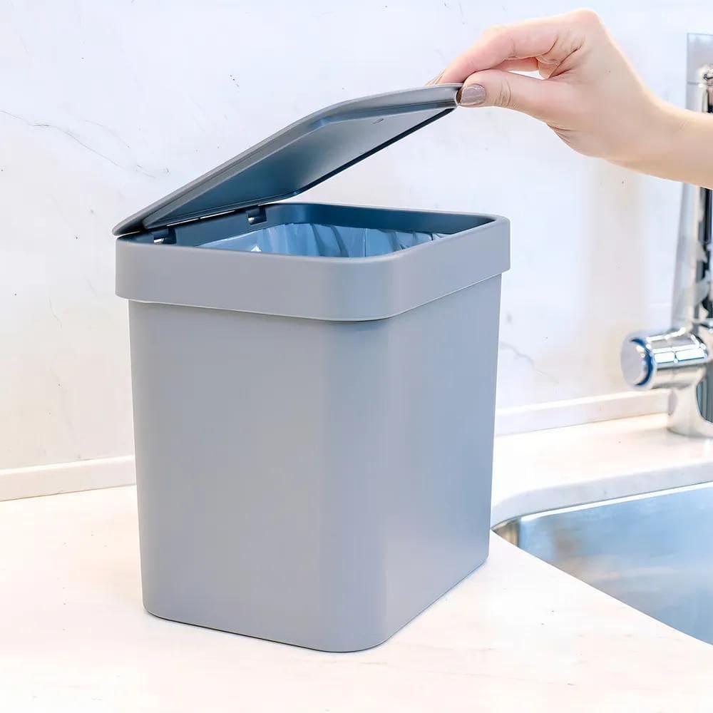 3X Lixeira Pia Cozinha 2,5L Cesto De Lixo Com Tampa