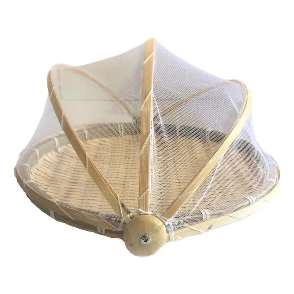 Cesto Porta Pão/Bolo Cobertura Tela Retrátil Redondo 30 Cm C
