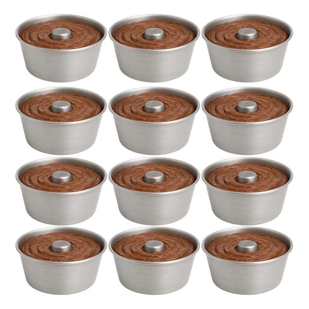 2X Kit 12 Forminha Pudim Bolo Vulcão 200Ml Confeitaria Gourm