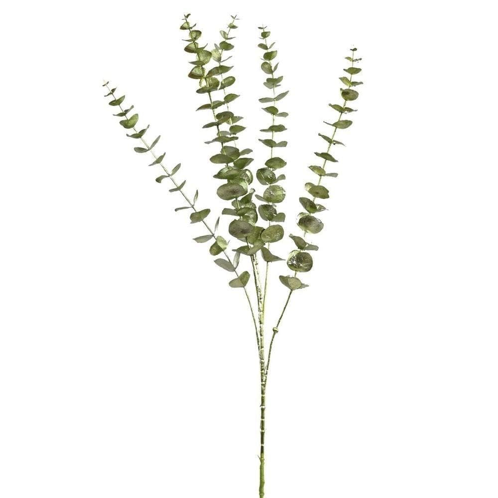 Galho Natalino Metalizado Fosco Mini Folhagens Verde 85cm - Magizi