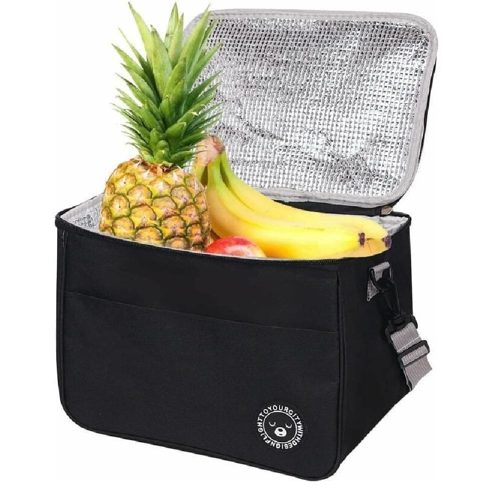 Bolsa Térmica Lancheira Multiuso Frutas Bebida Marmita Trabalho Passeio Fitness Alça Ajustável Bolso Porta Treco Preto