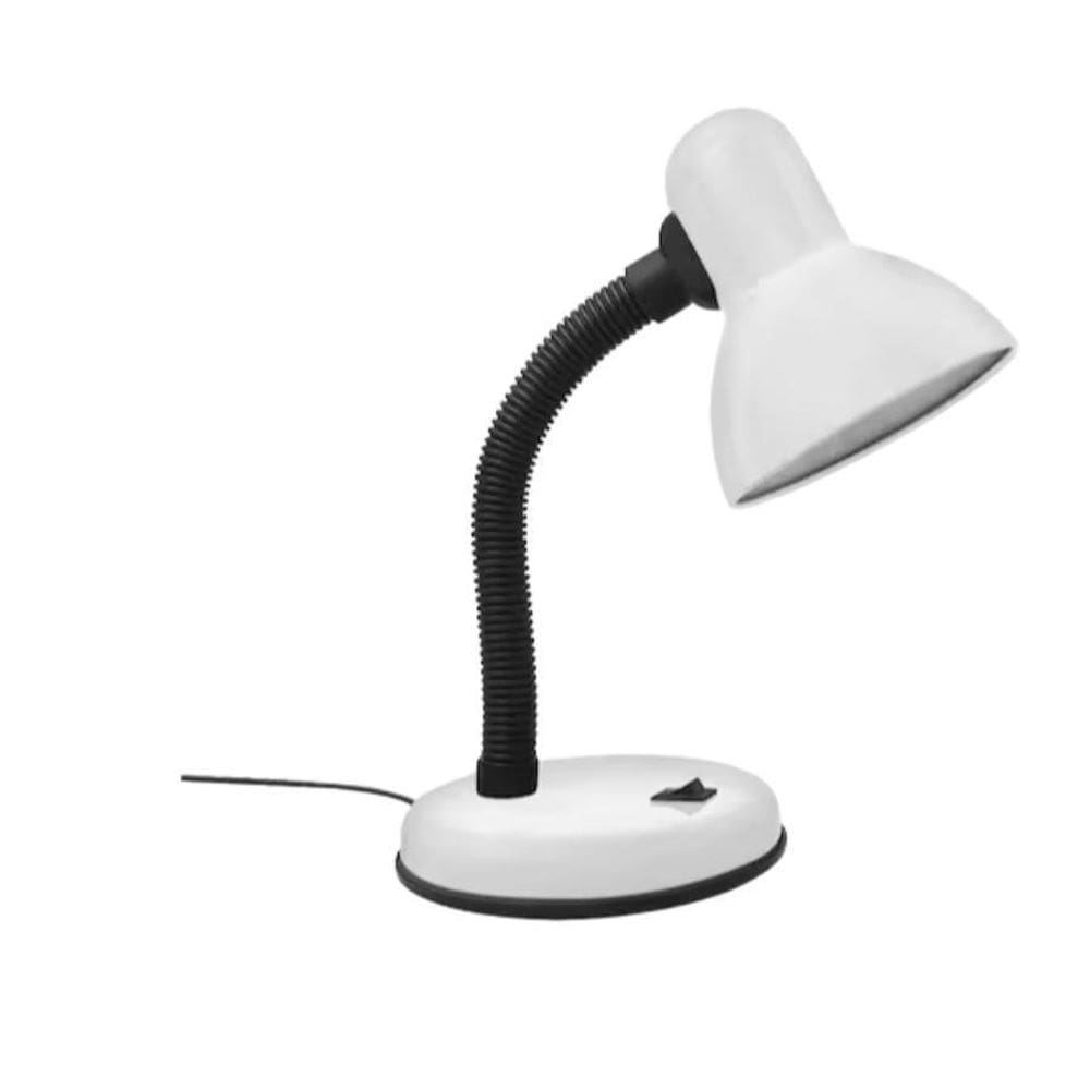 Luminária Abajur De Mesa Articulada Branca Bivolt