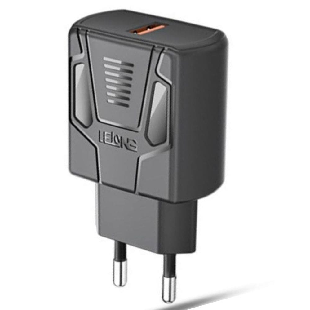 Fonte Carregador Celular - PRETO -  Entrada USB Turbo 3.0 18W LE-299 Lelong - Universal smartphones, tablet - PANAMI