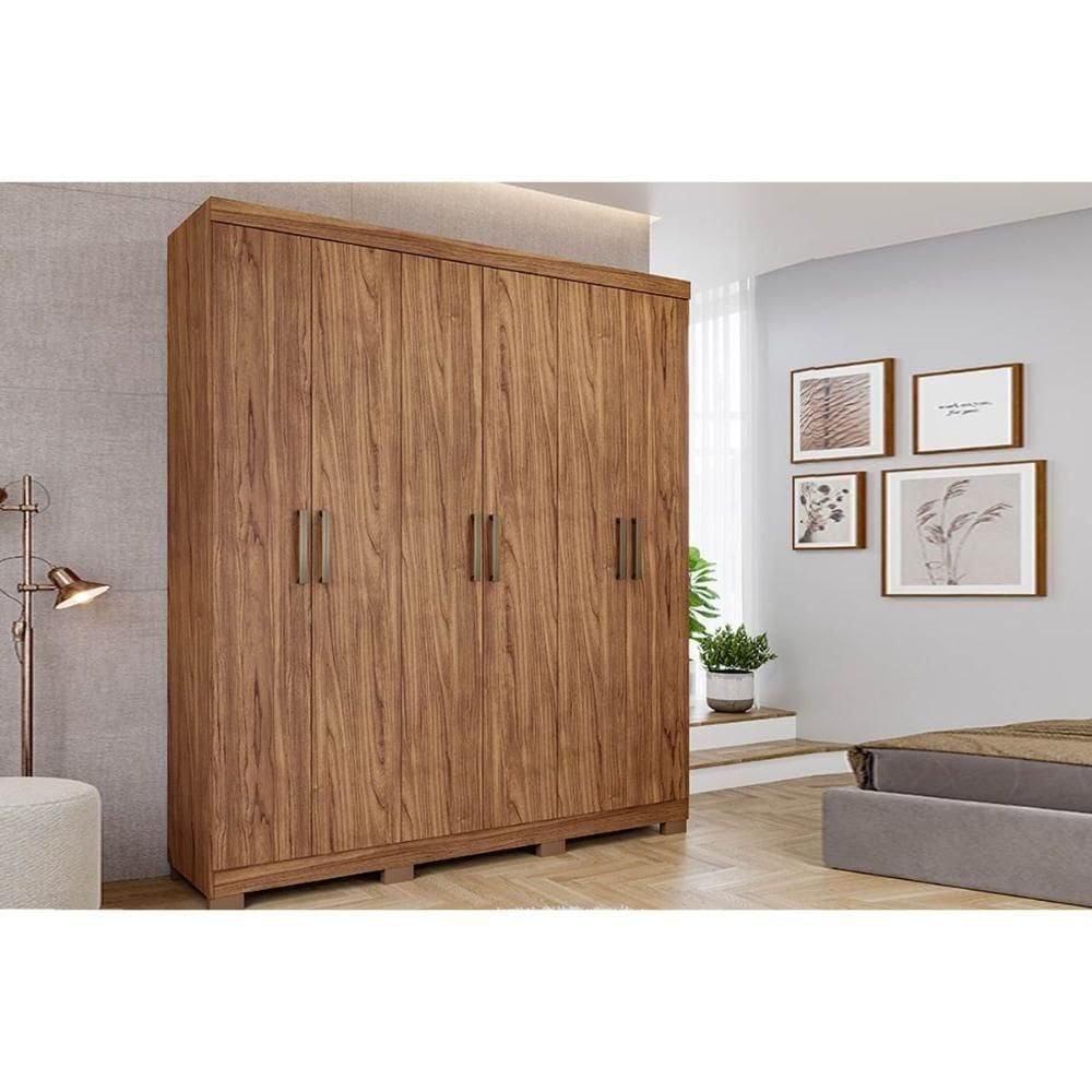 Guarda Roupa Casal 6 Portas E 2 Gavetas C- 1 Espelho Interno Milena Cinamomo - Panan