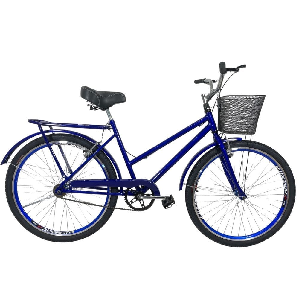Bicicleta Aro 26 Aero Passeio Cesta Modelo Poti Azul