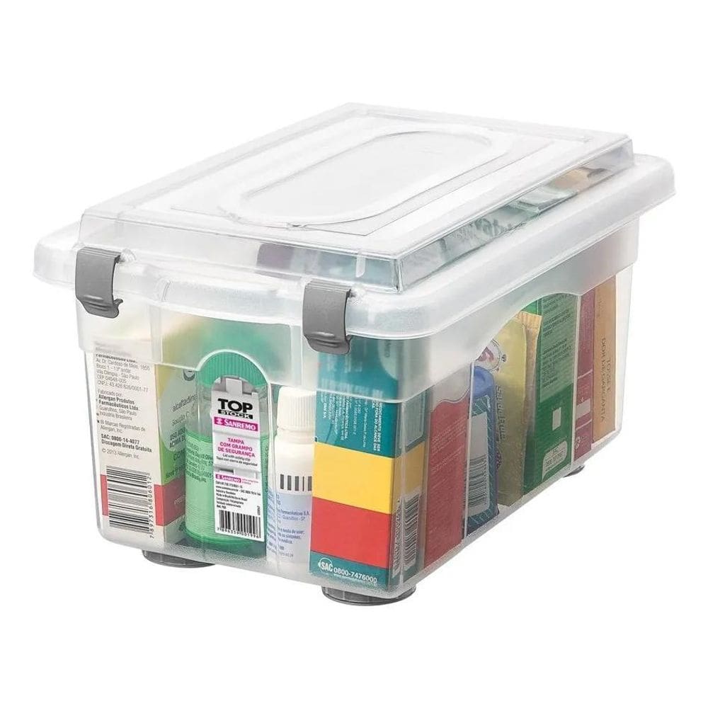 2X Caixa Organizadora Plástica Transparente 4,3L Sanremo Cor