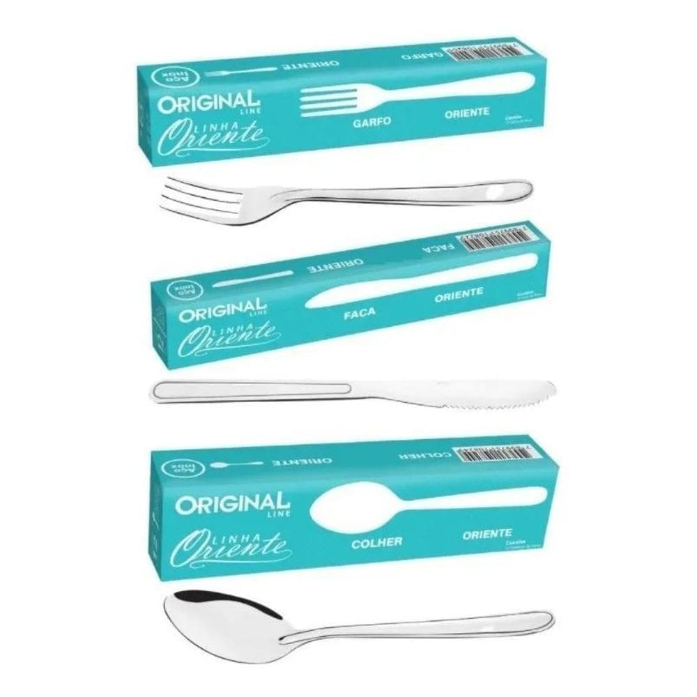 Jogo Garfo Faca Colher Inox 36 Peças Sobremesa Top