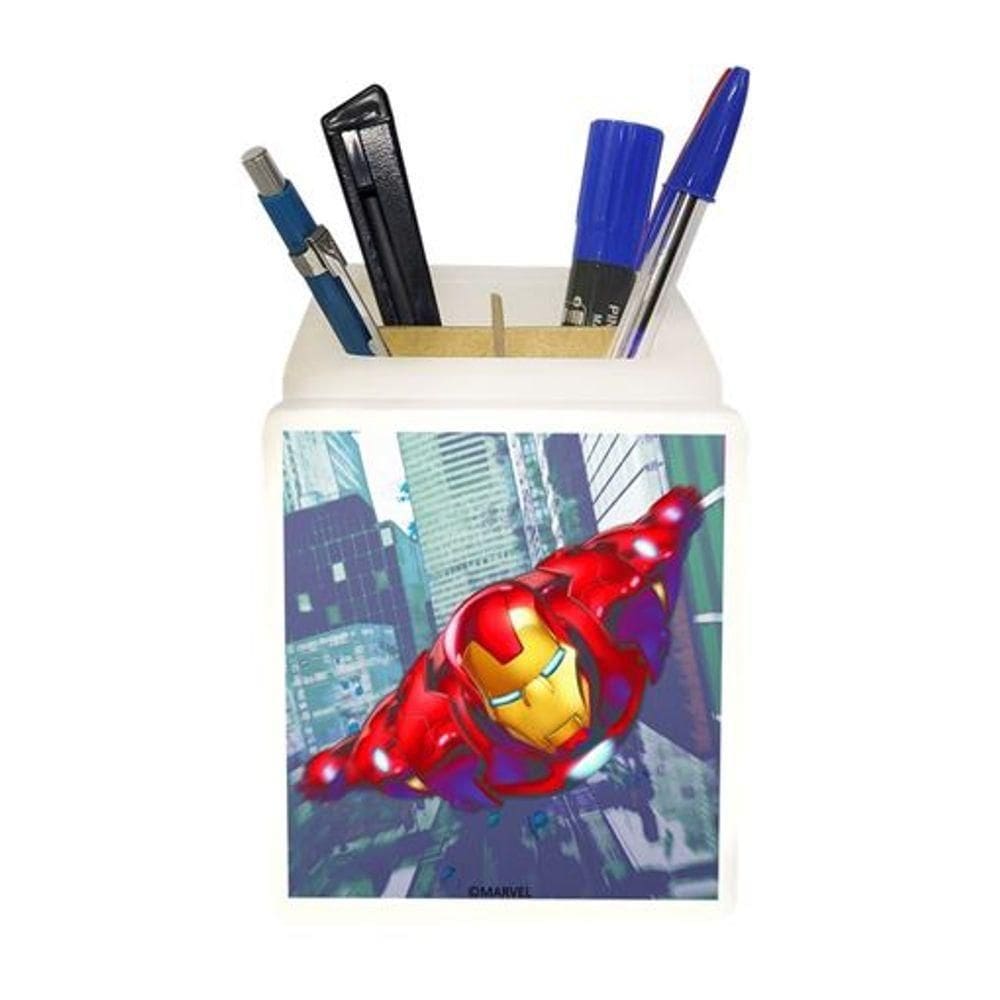 Organizador De Mesa Iluminado Homem De Ferro | Funcionalidade E Estilo Em Seu Espaço