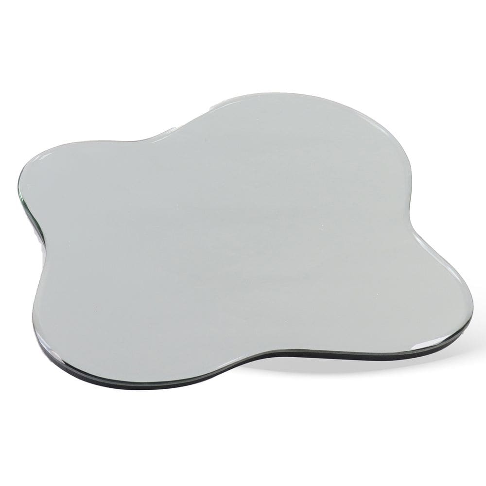 Bandeja Decorativa Orgânica em Vidro Espelhado 25cm KV0329 BTC