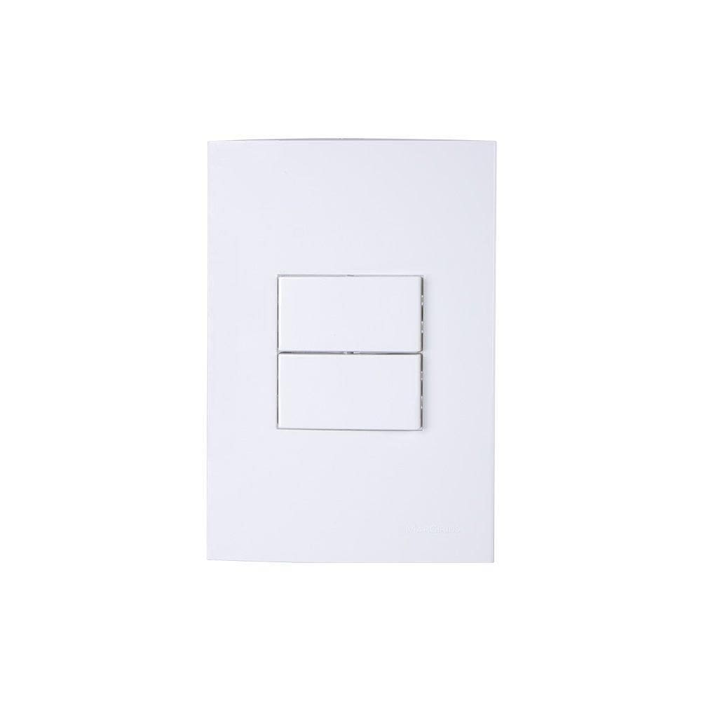 Interruptor Simples Duplo Margirius Sleek Com Placa 10A 4X2