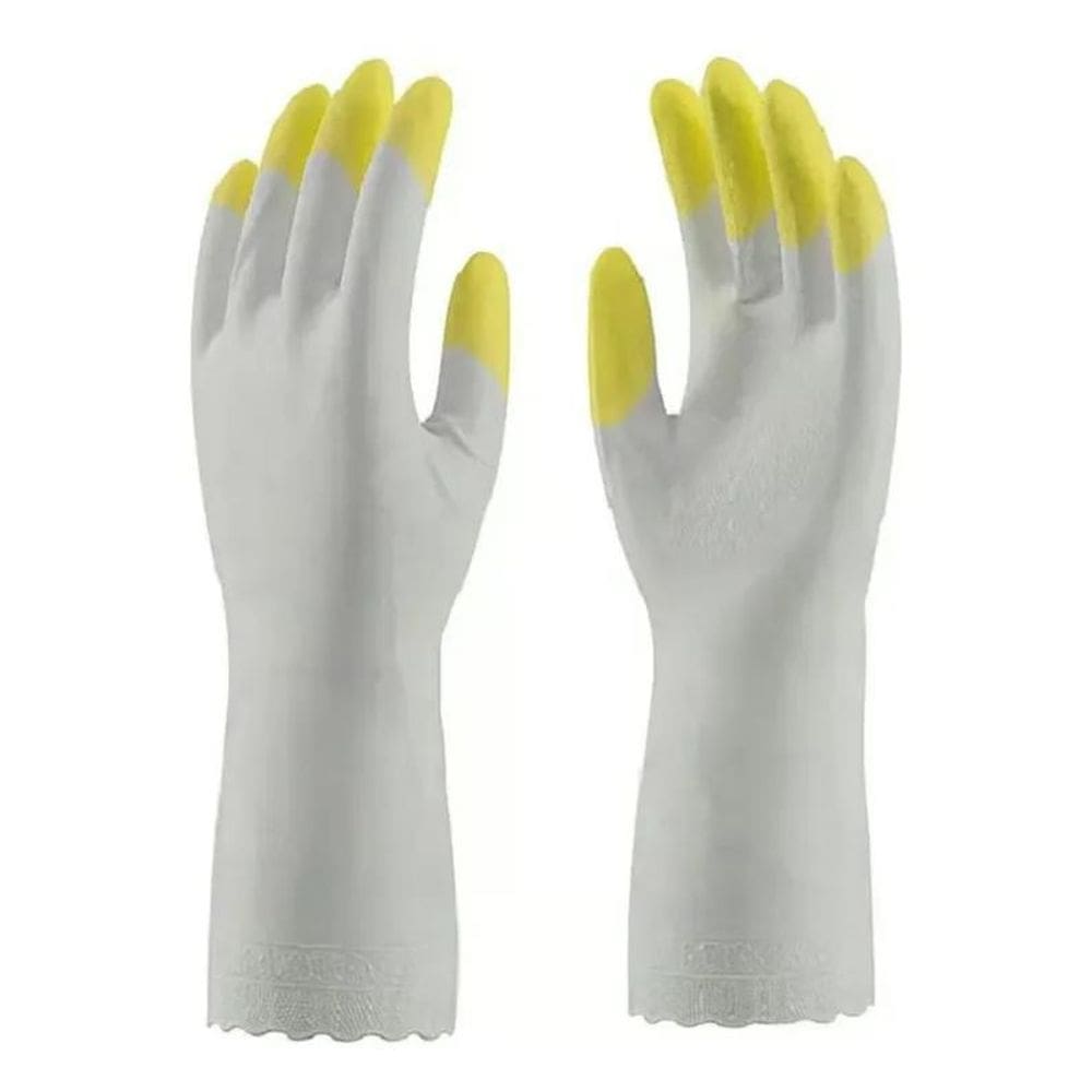 2X Kit 2 Pares Luva Limpeza Látex Impermeável Antialérgica