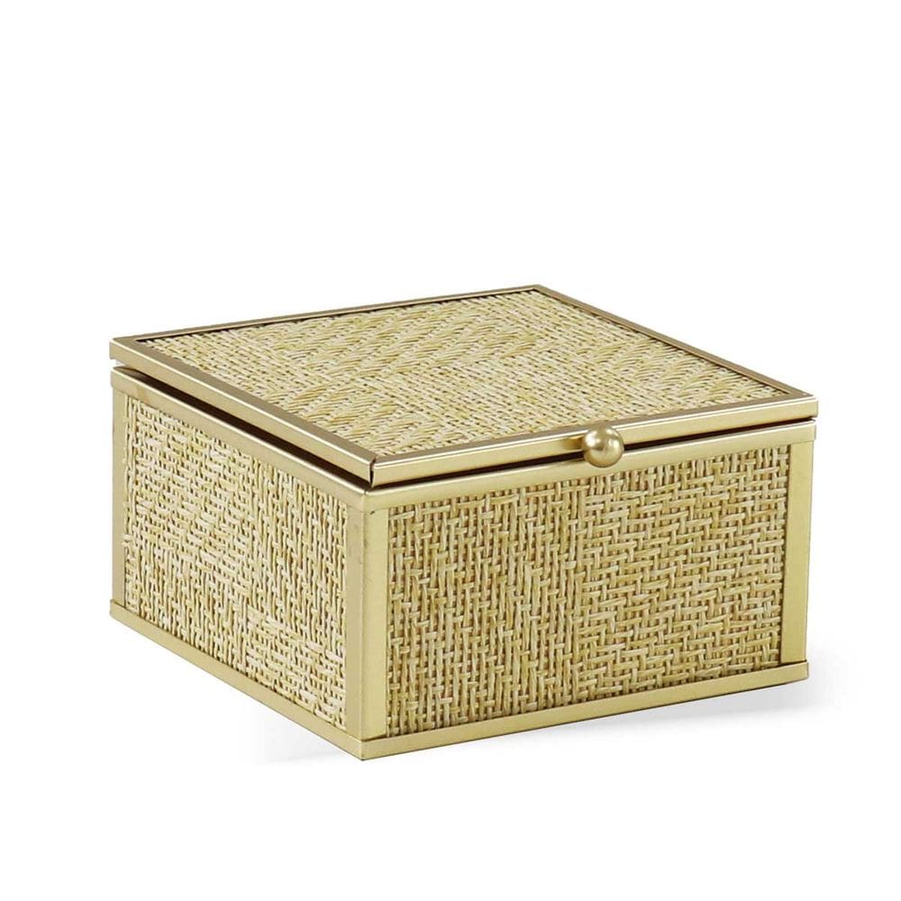 Caixa Decorativa em Metal Dourado Revestida 10cm KV0330 BTC