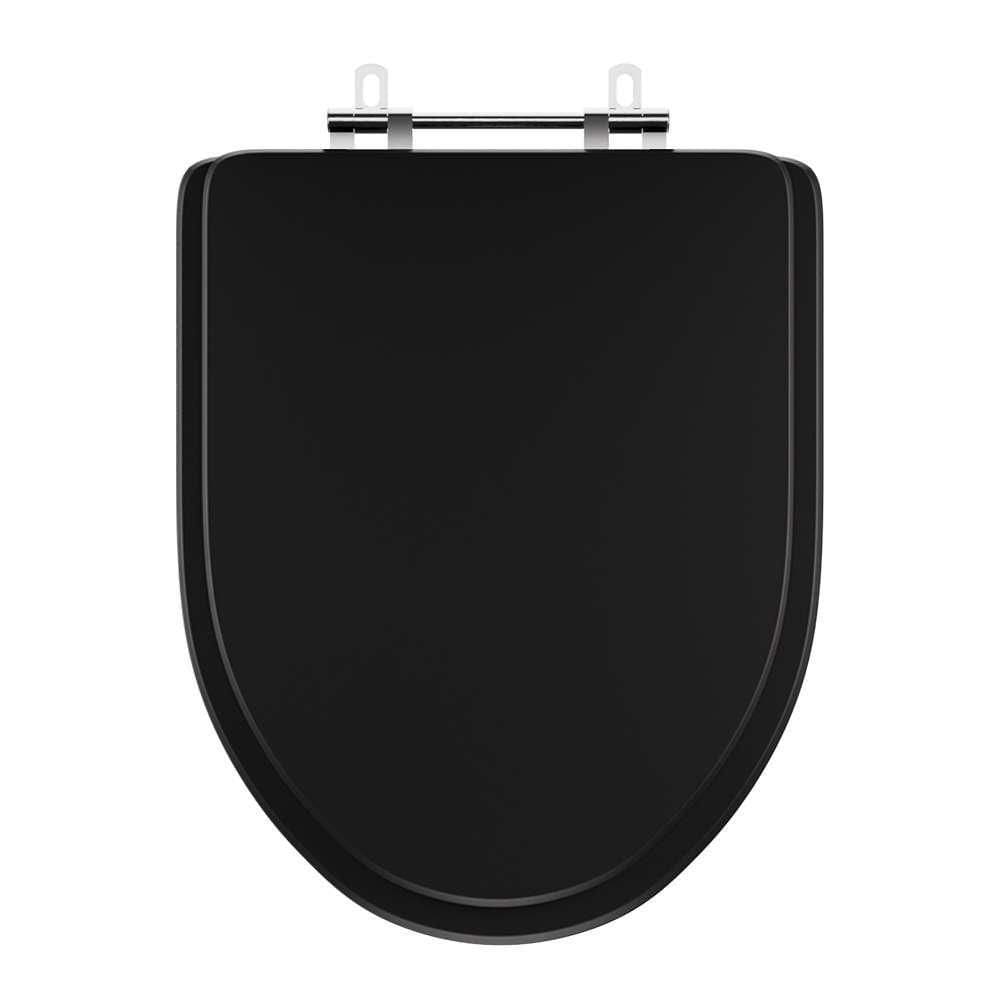 Assento Sanitário Laqueado Gunna Preto Para Vaso Eternit
