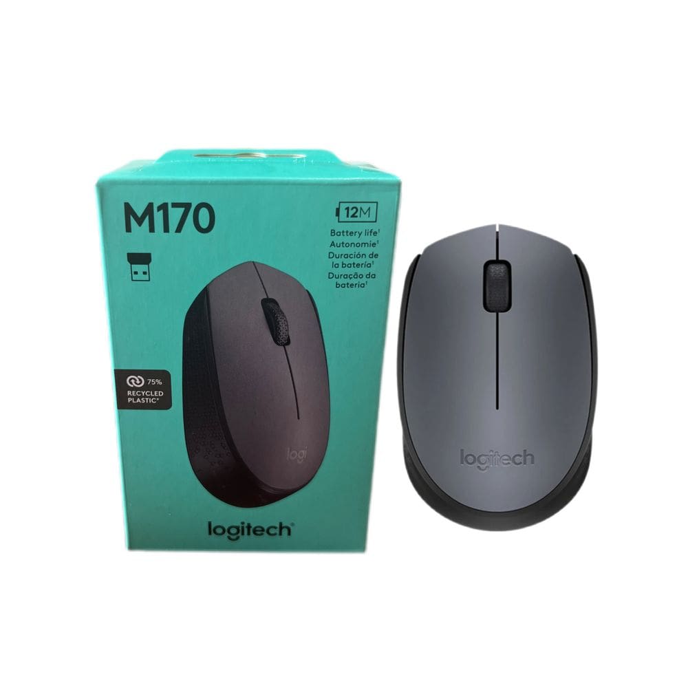 Mouse Sem Fio Logitech M170 Com Pilha Cinza E Preto 1000dpi