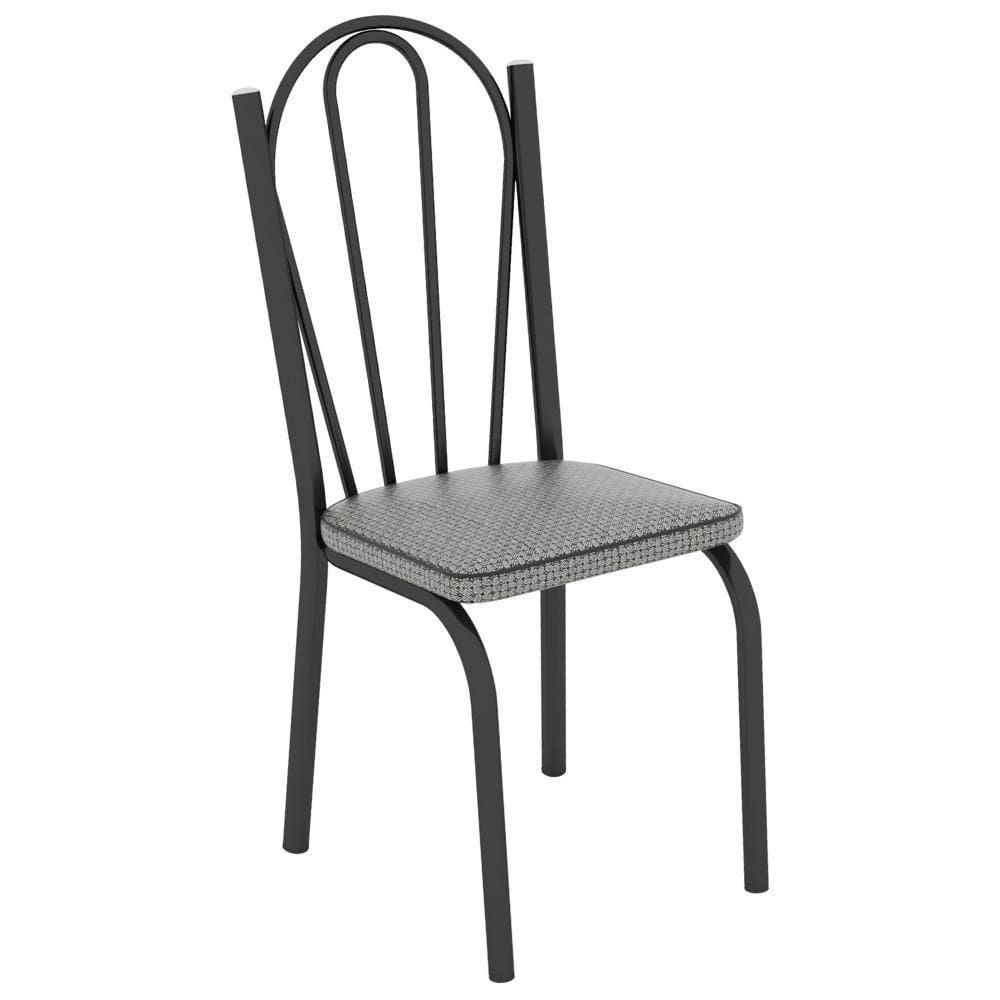 Cadeira Tubular Europa 121 Preto Assento Platina Artef Platina