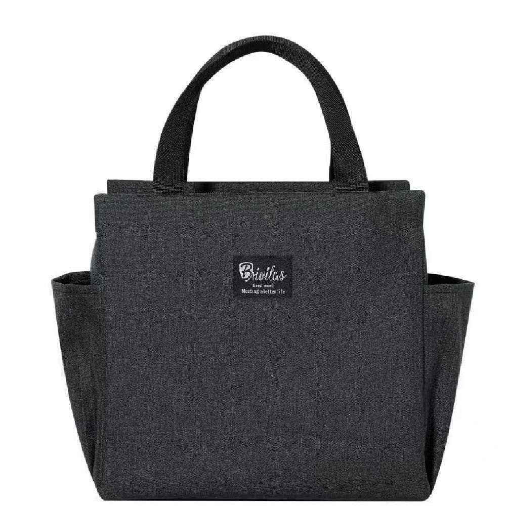 Bolsa Térmica Grande Fitness Academia Dieta Trabalho Executivo Bolsa Alça 2 Bolsos Porta Garrafa Preta