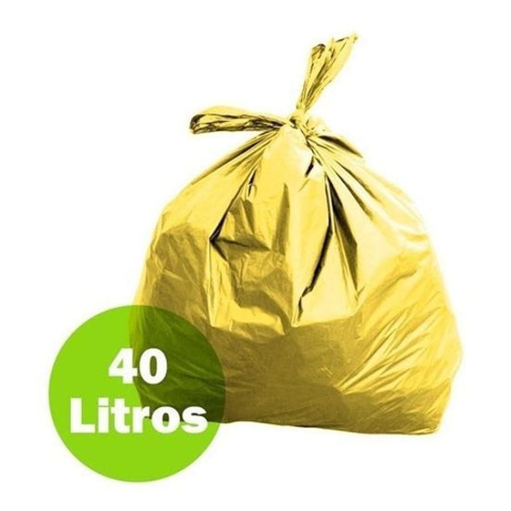 Saco De Lixo Amarelo 40 Litros Coleta Seletiva - 100 Un
