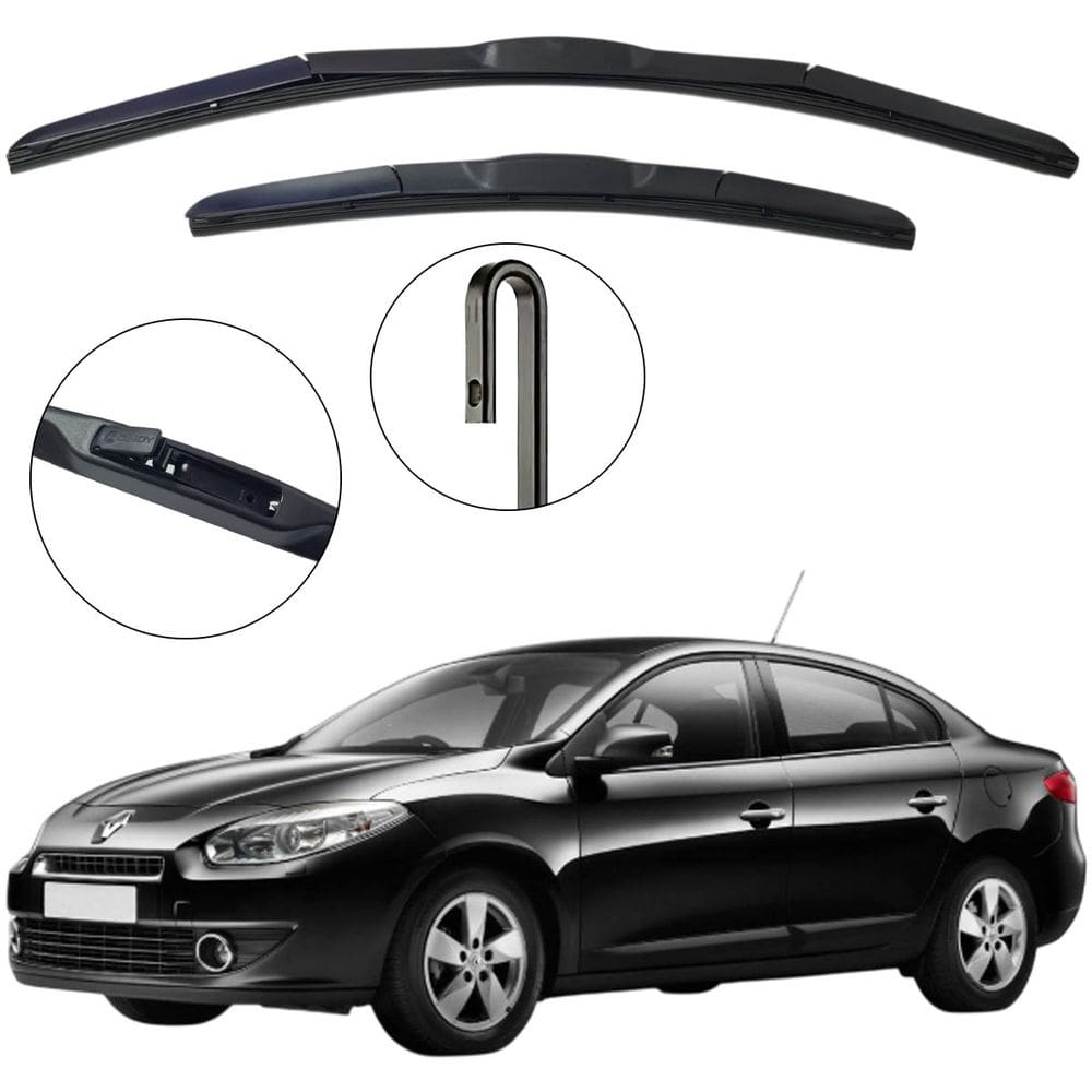 Kit Palheta Dianteira Fluence 2011 a 2015 Limpador de Parabrisa de Silicone