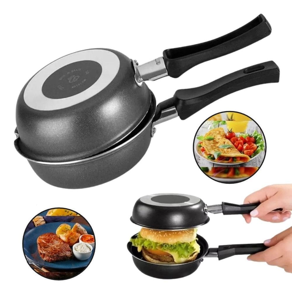Frigideira Dupla Hamburgueira Omeleteira Antiaderente 14Cm