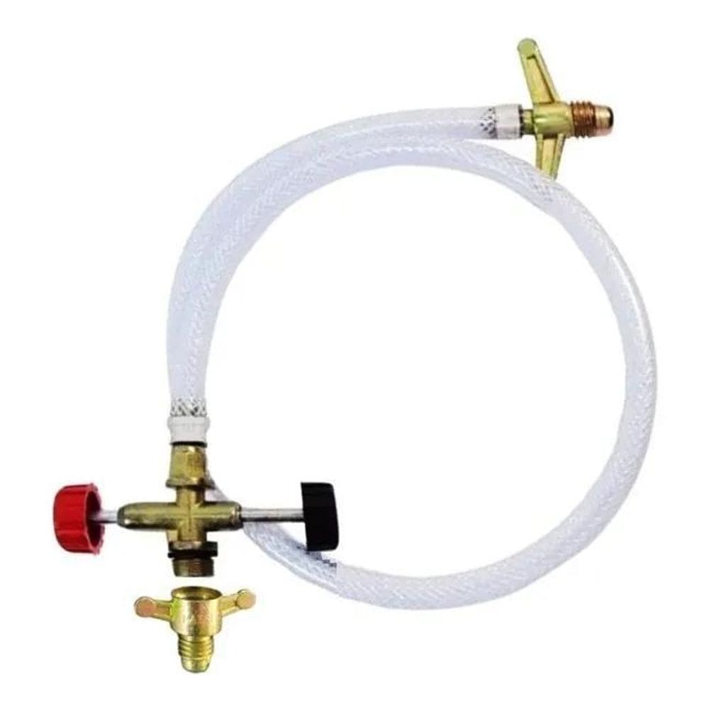 2X Mangueira Transferidor De Gás De 13Kg Para 2Kg Com Adapta