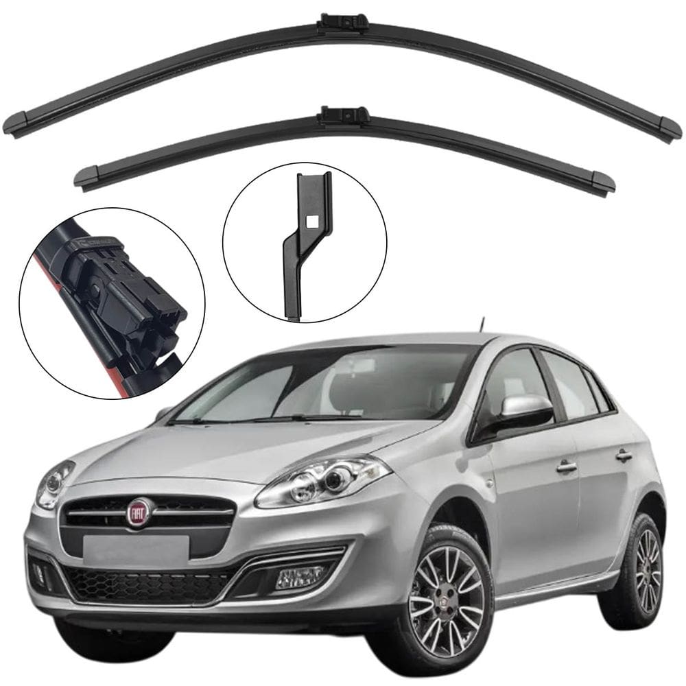 Kit Palheta Dianteira Bravo 2011 a 2016 Limpador de Parabrisa de Silicone