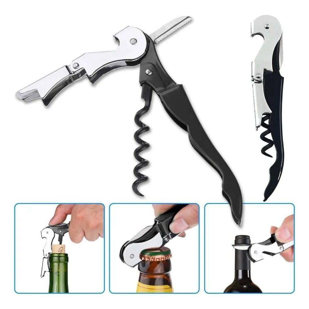 Clink Abridor De Garrafa Vinho Saca Rolhas Aço Inox