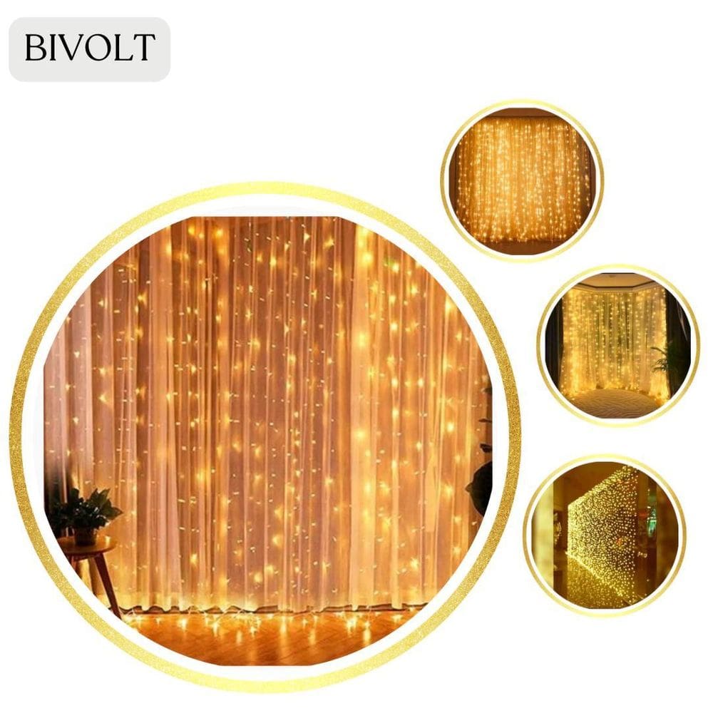 Cortina 300 Leds 3X3M: Faça Seu Casamento Brilhar