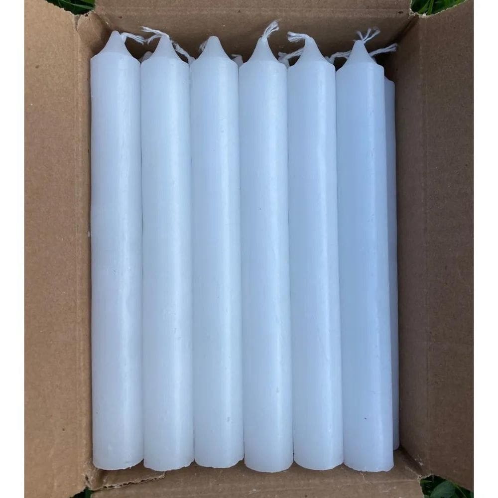 2X 24 Velas Palito Grossa Tradicional Branca 19Cm Parafina P