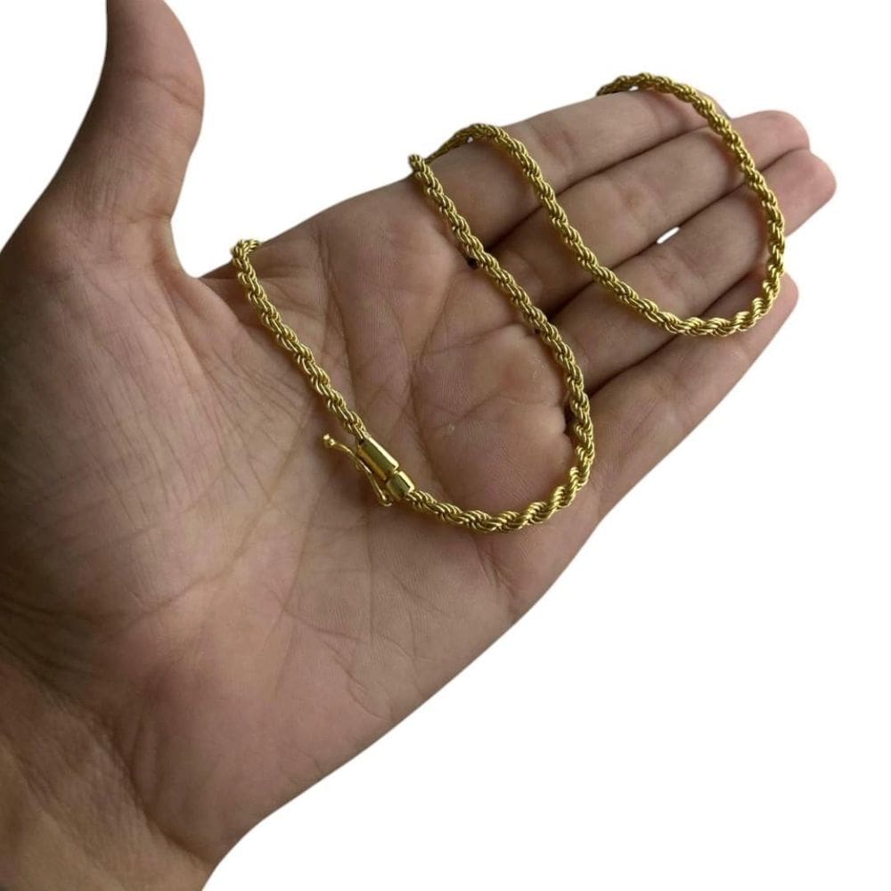 Cordão Baiano 3Mm Feminino - Banhado A Ouro 18K