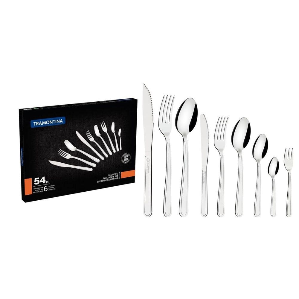 Faqueiro 54 Pcs Buzios - Aço Inox 23799077