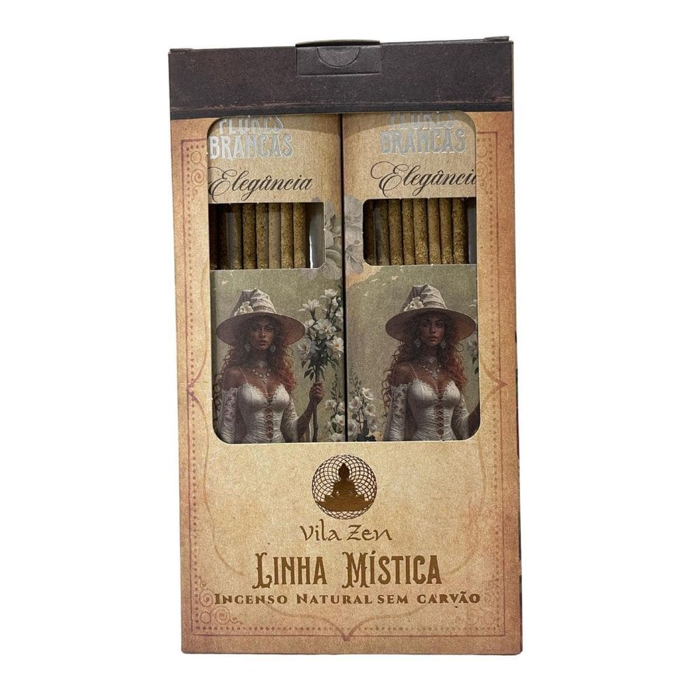 Incenso Linha Mística 0% Carvão Flores Brancas 12Cxs C 8 Var