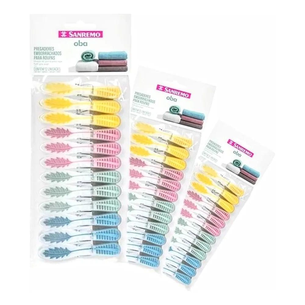 10X 36 Und. Prendedor Pregador De Roupa Emborrachado - Sanr