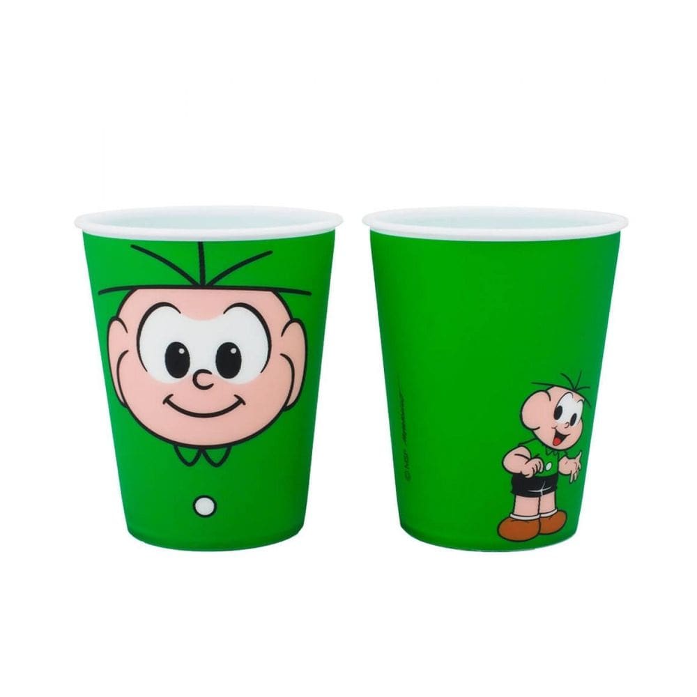 Jogo 2 Copos Plástico Cebolinha Verde 400Ml Turma Da Mônica