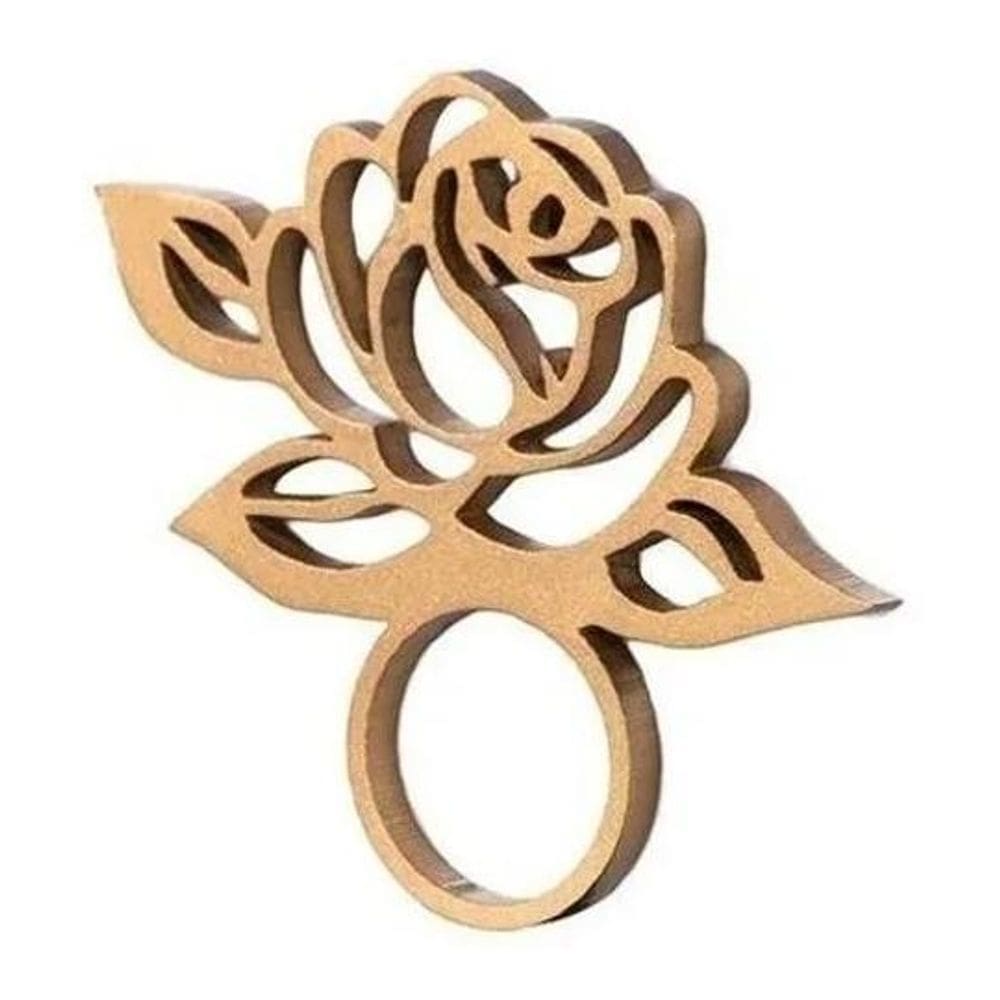 3X 12 Anel Porta Guardanapo Cru Rosas Casamento