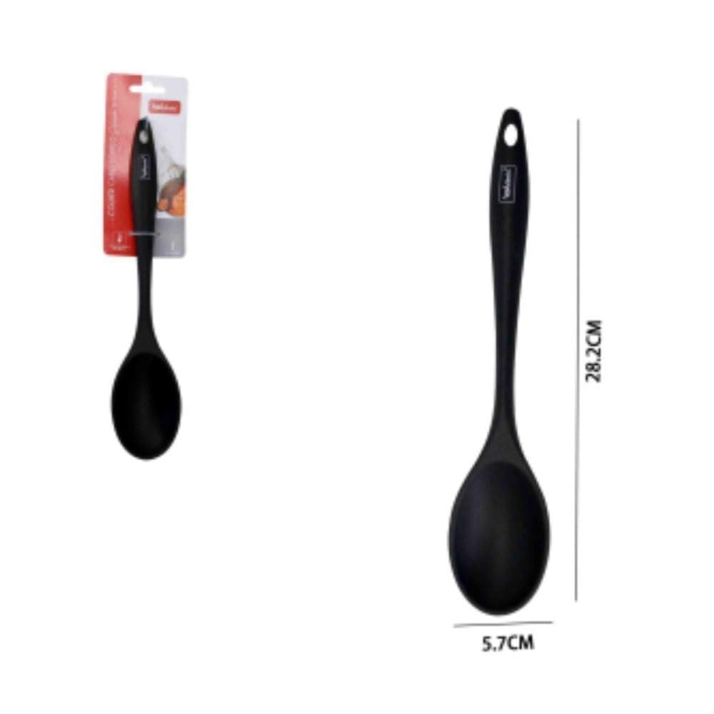 Colher Cabo Longo De Silicone - Preta