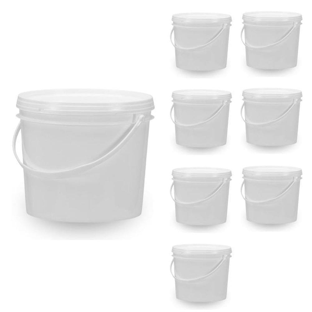 Balde 1.8 Litros Branco Para Óleo De Soja 7 Pçs