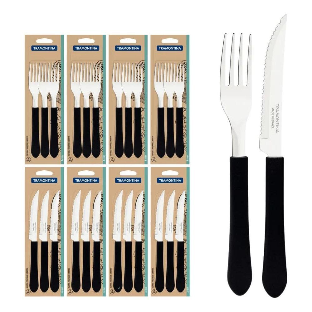 10X Tramontina Kit Restaurante 24 Talheres Garfo Faca Com S