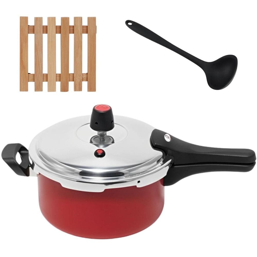 Panela De Pressão 3L Fechamento Externo + Descanso + Concha