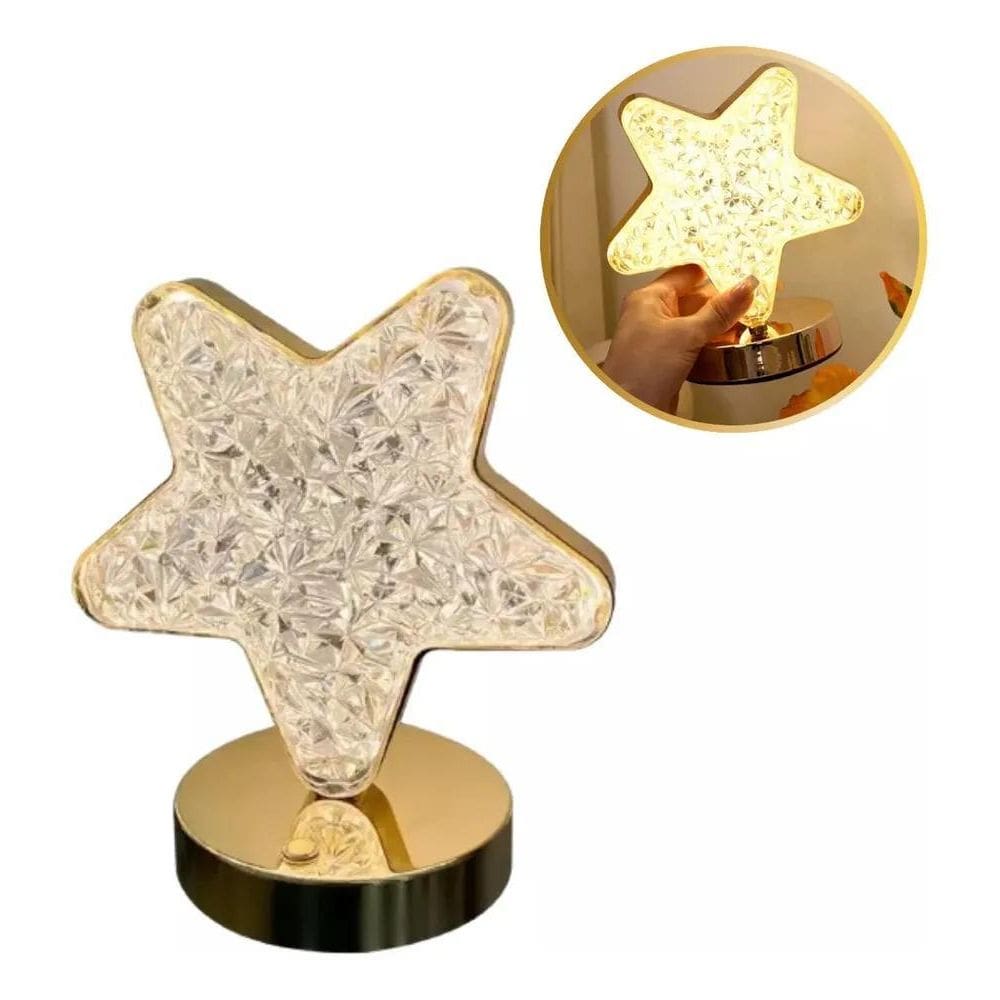 Abajur Luminária Mesa Quarto Led Touch Recarregável 3 Cores