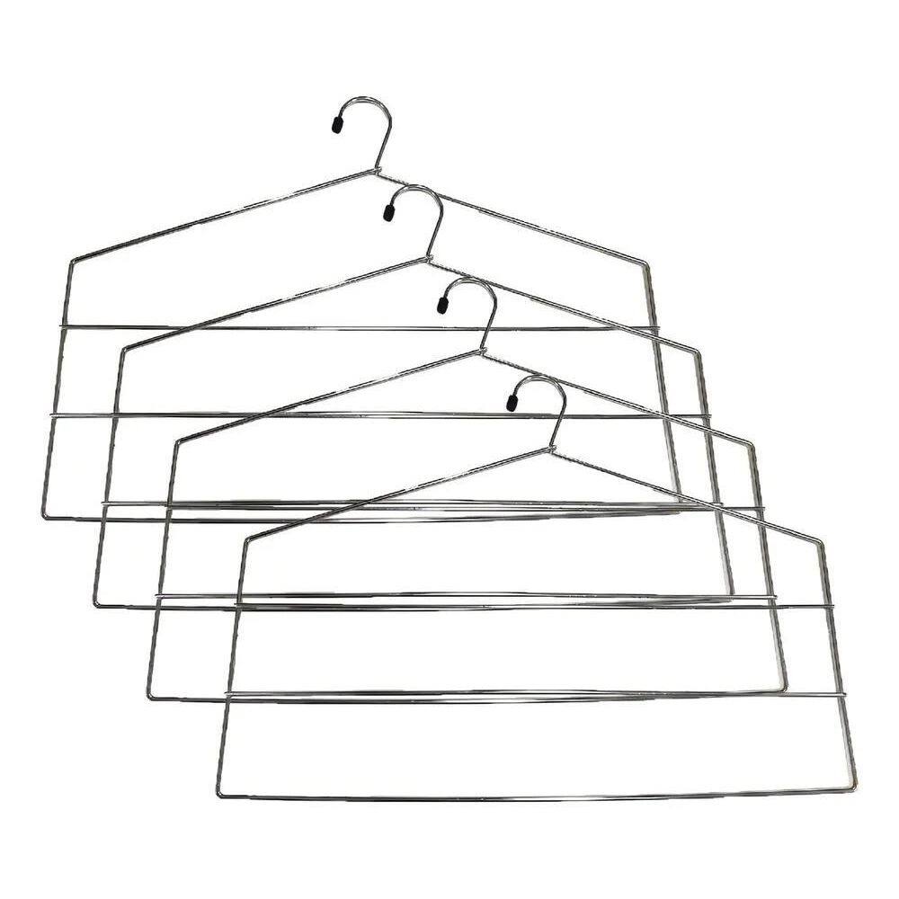 4 Cabides Para Calças Triplo Aço Cromado Top