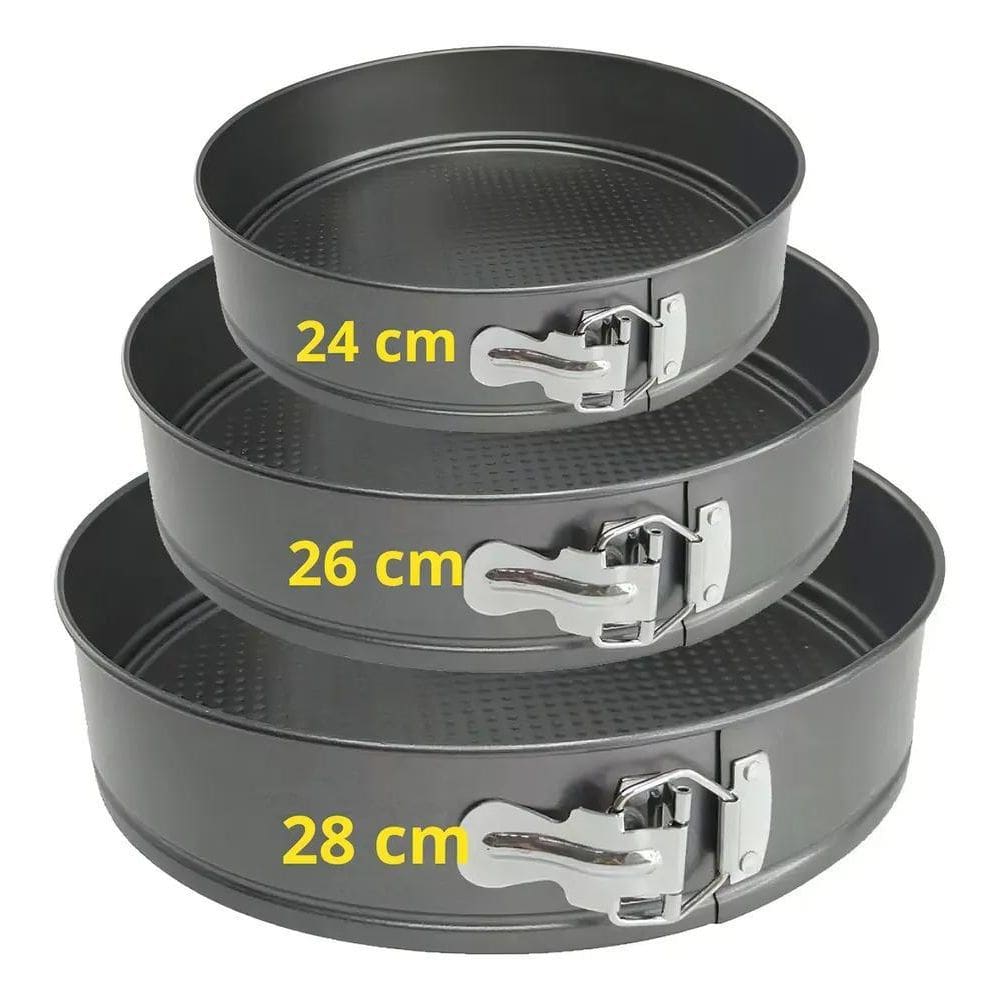 3X Kit 3 Formas Para Bolo Torta Com Fundo Removível Antiader