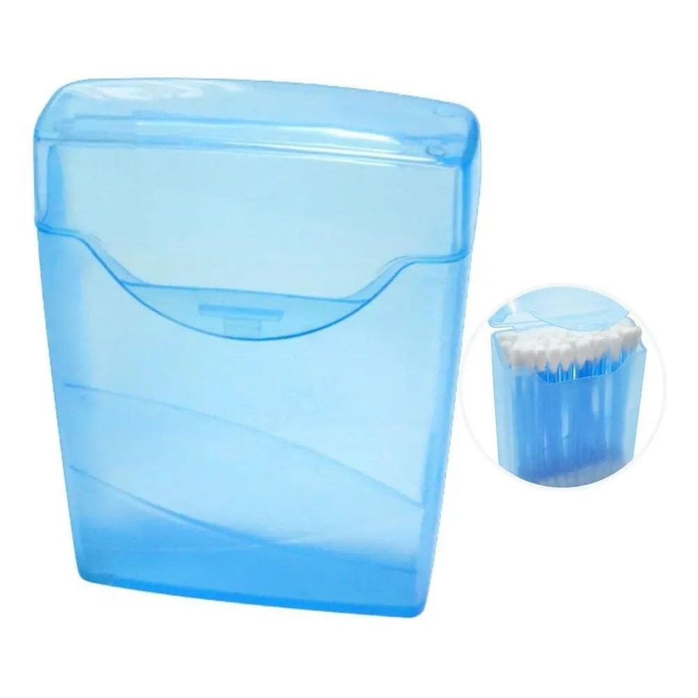 2X Estojo Porta Cotonete Hastes Flexíveis Contonete Organiza